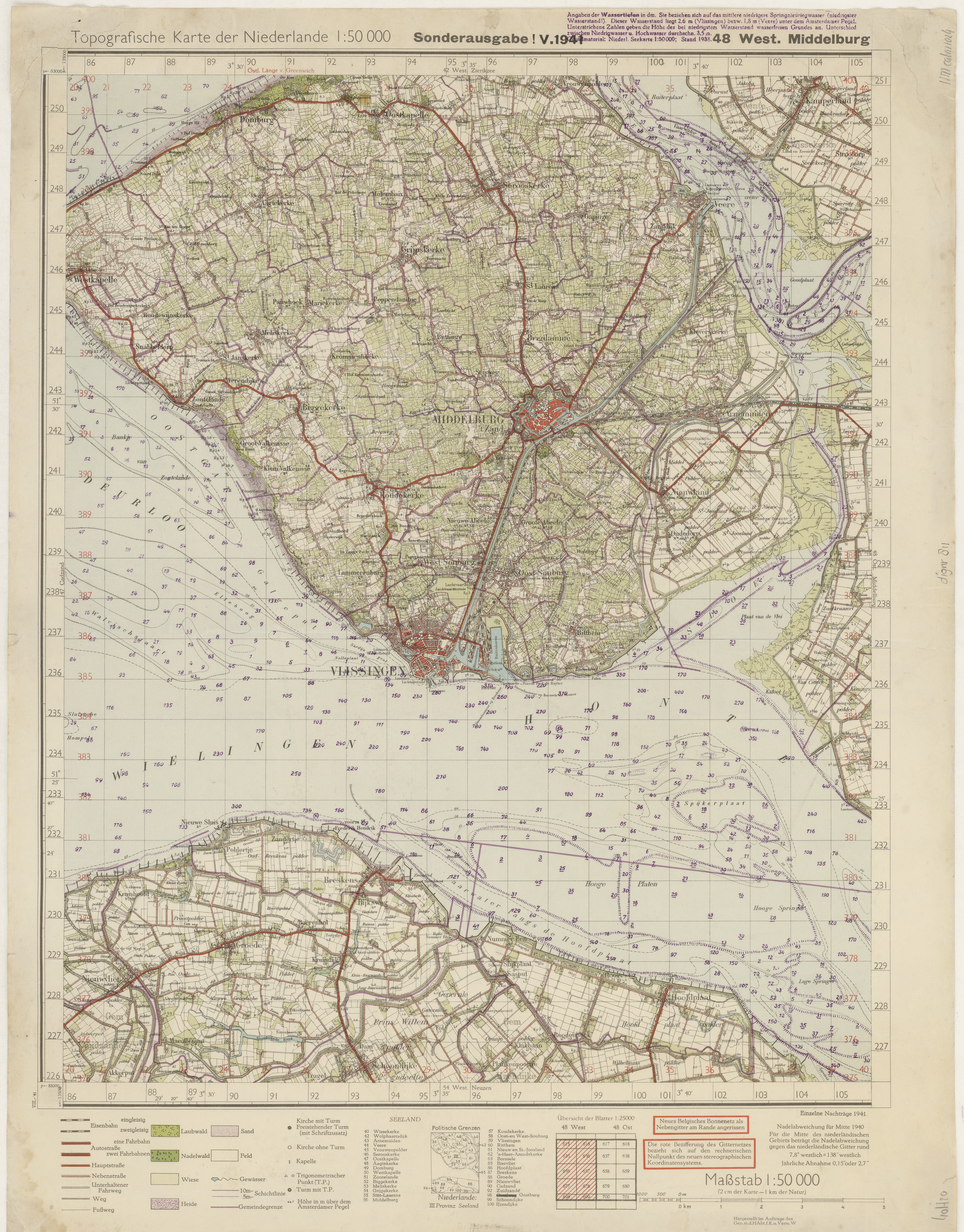 Uitsnede van de high-res Duitse militaire kaart 48 Ost Middelburg
